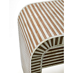 Тумбочка прикроватная с ящиком Tofino Stripes Bone Inlay Bedside Beige варинант исполнения - 4 | Loft Concept в Екатеринбурге