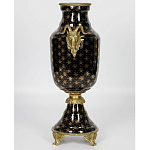 Ваза черного цвета из фарфора с золотистым узором и бронзовыми элементами Eden Garden porcelain and bronze варинант исполнения - 2 | Loft Concept в Екатеринбурге