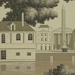 Обои ручная роспись Monuments of Paris Terre Foncée on scenic paper варинант исполнения - 3 | Loft Concept в Екатеринбурге