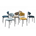 Стул металлический с мягкой спинкой и сиденьем из велюра Alfie Chair варинант исполнения - 8 | Loft Concept в Екатеринбурге