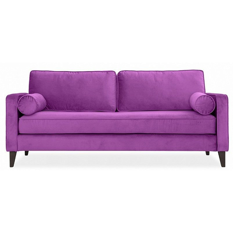 Диван бархатный с двумя подушками-валиками Simple Berry Sofa Лиловый Коричневый в Екатеринбурге | Loft Concept 