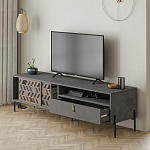 ТВ-тумба с раздвижными дверцами Mallin Metal TV Stand варинант исполнения - 3 | Loft Concept в Екатеринбурге