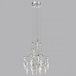 Люстра подвесная из металла с хрустальными подвесками прозрачного цвета Quasar 41 варинант исполнения - 12 | Loft Concept в Екатеринбурге