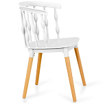 Пластиковый стул на ножках из массива бука Ferret Spiral White варинант исполнения - 3 | Loft Concept в Екатеринбурге