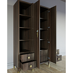 Большой шкаф с витриной Elsa Dreams Walnut варинант исполнения - 3 | Loft Concept в Екатеринбурге