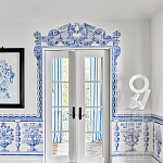 Обои ручная роспись Porto by Alessandra Branca Original colourway on dyed paper варинант исполнения - 2 | Loft Concept в Екатеринбурге