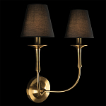 Бра с металлическим основанием бронзового цвета и 2-мя черными конусовидными абажурами Dignity варинант исполнения - 2 | Loft Concept в Екатеринбурге