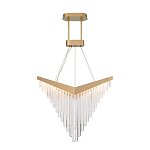 Люстра золотого цвета в форме галочки с каскадом длинных прозрачных трубок Eurofase варинант исполнения - 2 | Loft Concept в Екатеринбурге