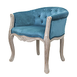 Кресло низкое в стиле прованс Louis French Armchair blue velour варинант исполнения - 3 | Loft Concept в Екатеринбурге