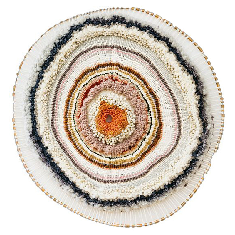 Вязаное Панно из шерсти Круг ivory ( слоновая кость ) Терракотовый в Екатеринбурге | Loft Concept 