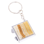 Зеркало брелок складное двухстороннее из натурального камня Оникс Silver Stone Mirrors варинант исполнения - 4 | Loft Concept в Екатеринбурге