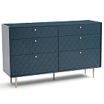 Комод с 6 выдвижными ящиками Scale Ornament Blue Chest of Drawers варинант исполнения - 2 | Loft Concept в Екатеринбурге