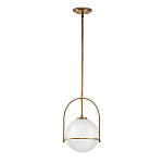 Подвесной светильник с белым плафоном в форме шара в арочной подвеске Hinkley варинант исполнения - 12 | Loft Concept в Екатеринбурге