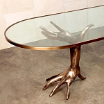 Обеденный стол с фигурным декором бронзового цвета Dichotomy racetrack варинант исполнения - 1 | Loft Concept в Екатеринбурге