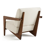 Кресло с обивкой из белого букле Armchair White Boucle варинант исполнения - 2 | Loft Concept в Екатеринбурге