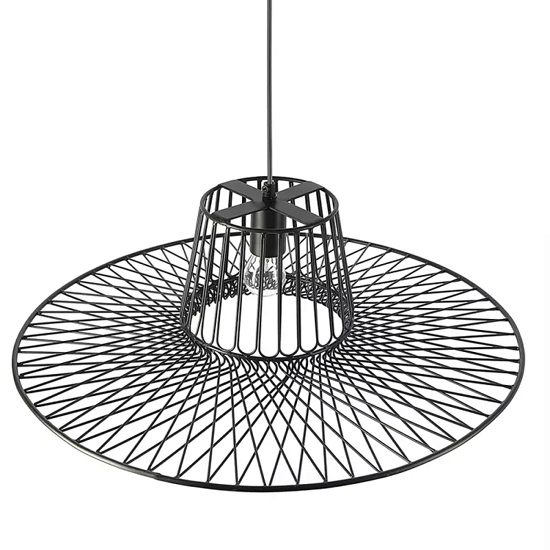 Подвесной светильник с плафоном из металлической сетки Lamp with Metal Mesh Shade Черный в Екатеринбурге | Loft Concept 