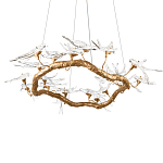 Люстра подвесная с прозрачными стеклянными птичками на ветвях Диаметр 100 см Serip Voa варинант исполнения - 8 | Loft Concept в Екатеринбурге