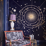 Обои с вышивкой ручной работы Cosmos Original colourway on velvet варинант исполнения - 1 | Loft Concept в Екатеринбурге