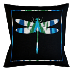 Подушка декоративная стрекоза сине-зеленая Ikat Pattern варинант исполнения - 1 | Loft Concept в Екатеринбурге