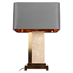 Настольная лампа с основанием из натурального камня c серым прямоугольным абажуром Lapis Tiburtinus варинант исполнения - 3 | Loft Concept в Екатеринбурге