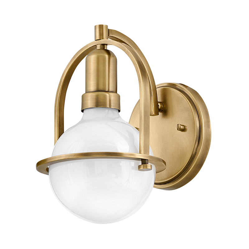 Бра с шарообразной белой лампой и декоративной рамкой Hinkley Латунь в Екатеринбурге | Loft Concept 