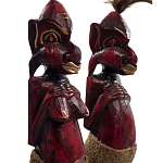 Комплект из 2-х деревянных статуэток Asmat Wooden Statuettes Dark Red варинант исполнения - 3 | Loft Concept в Екатеринбурге