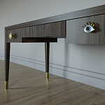 Письменный стол Elsa Dreams Walnut Шпон дерево с двумя ящиками варинант исполнения - 4 | Loft Concept в Екатеринбурге