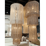 Люстра круглая трехъярусная из бахромы Milk Gradient Braided Fringe варинант исполнения - 2 | Loft Concept в Екатеринбурге