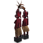 Комплект из 2-х деревянных статуэток Asmat Wooden Statuettes Dark Red варинант исполнения - 2 | Loft Concept в Екатеринбурге