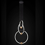Люстра подвесная светодиодная с 3-мя кольцами Bronze Ring Chandelier варинант исполнения - 1 | Loft Concept в Екатеринбурге