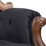 Кресло с мягкой обивкой из черного велюра на 4-х деревянных ножках Evelyn Classical Armchair варинант исполнения - 5 | Loft Concept в Екатеринбурге
