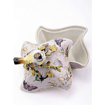 Шкатулка фиолетового цвета с рисунком бабочек и крышкой с фигуркой птицы на ветке Eden Garden варинант исполнения - 6 | Loft Concept в Екатеринбурге