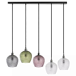 Подвесной светильник каскадный с 5-ю фактурными стеклянными плафонами Cascade with Relief Lampshades варинант исполнения - 1 | Loft Concept в Екатеринбурге