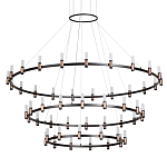 Люстра подвесная с тремя круглыми ярусами и цилиндрическими плафонами Arnaut Light варинант исполнения - 1 | Loft Concept в Екатеринбурге