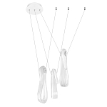 Подвесной светильник белого цвета с 3-мя изогнутыми плафонами Flow Loop варинант исполнения - 4 | Loft Concept в Екатеринбурге