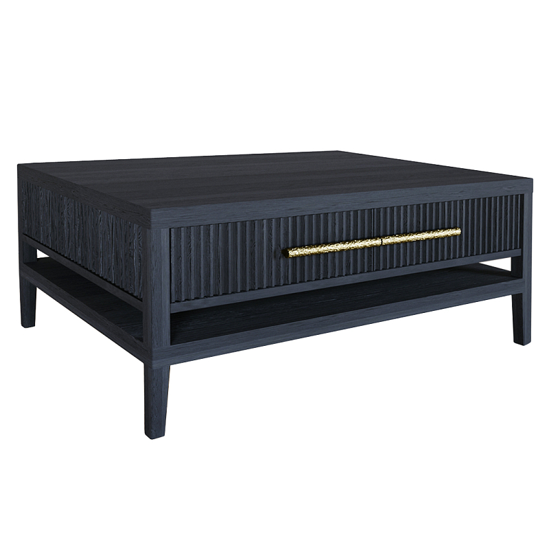 Кофейный стол Primo с двумя ящиками Черный дуб Черный матовый Золотой в Екатеринбурге | Loft Concept 