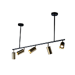 Люстра линейная с 5-ю цилиндрическими плафонами цвета латунь TRIBES CHANDELIER варинант исполнения - 2 | Loft Concept в Екатеринбурге