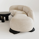 Диван Cannes трехместный с обивкой букле молочного цвета варинант исполнения - 2 | Loft Concept в Екатеринбурге