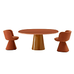 Обеденный стол оранжевый с тонкой столешницей и основанием в виде конуса Viola варинант исполнения - 2 | Loft Concept в Екатеринбурге