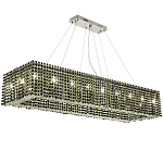 Прямоугольная люстра с хрустальными подвесками Crystal Art Chrome Green Rectangular Chandelier варинант исполнения - 1 | Loft Concept в Екатеринбурге
