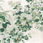 Обои ручная роспись Uki Hana Original Colourway on 12 Carat White Gold gilded paper варинант исполнения - 2 | Loft Concept в Екатеринбурге