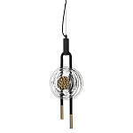 Подвесной светильник черного цвета с прозрачным стеклянным плафоном и золотистой центральной вставкой Virelia  варинант исполнения - 1 | Loft Concept в Екатеринбурге