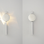 Бра с круглым зеркальным диском на прямоугольном соновании Reflection Circle Glow варинант исполнения - 2 | Loft Concept в Екатеринбурге