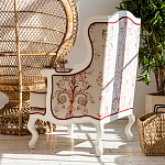 Кресло из массива бука бежевое с растительным орнаментом Raffael Beige Floral Armchair варинант исполнения - 11 | Loft Concept в Екатеринбурге