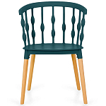 Пластиковый стул на ножках из массива бука Ferret Spiral Green варинант исполнения - 2 | Loft Concept в Екатеринбурге