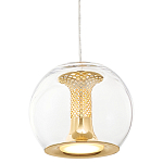 Подвесной светильник со стеклянным плафоном Inner Gleam Globe gold  варинант исполнения - 2 | Loft Concept в Екатеринбурге