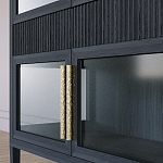 Витрина Primo со стеклянными фасадами и 2 ящиками Черный дуб варинант исполнения - 5 | Loft Concept в Екатеринбурге