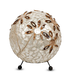 Настольная лампа из перламутра на металлическом каркасе Indonesian Ball варинант исполнения - 2 | Loft Concept в Екатеринбурге