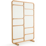 Ширма из массива дуба и ткани Arcuri Screen варинант исполнения - 1 | Loft Concept в Екатеринбурге