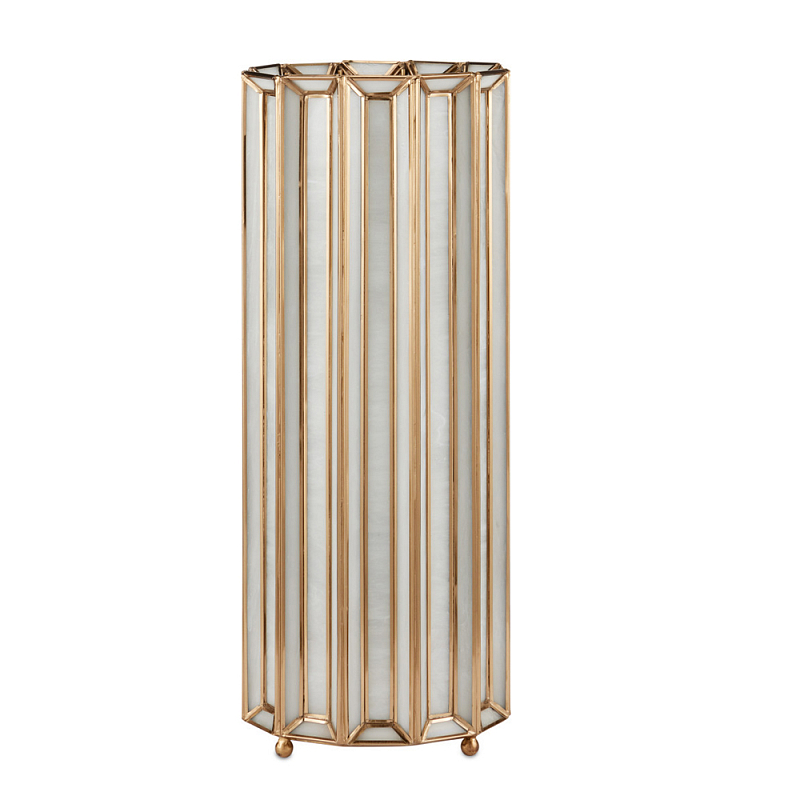 Настольная лампа в форме цилиндра фактурная Soft Glow Lamps Молочный Латунь в Екатеринбурге | Loft Concept 